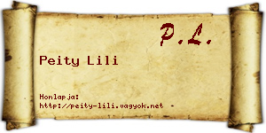 Peity Lili névjegykártya
