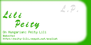 lili peity business card
